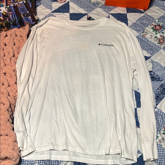 Columbia Classic White Long Sleeve Tee - Picture 1 of 3